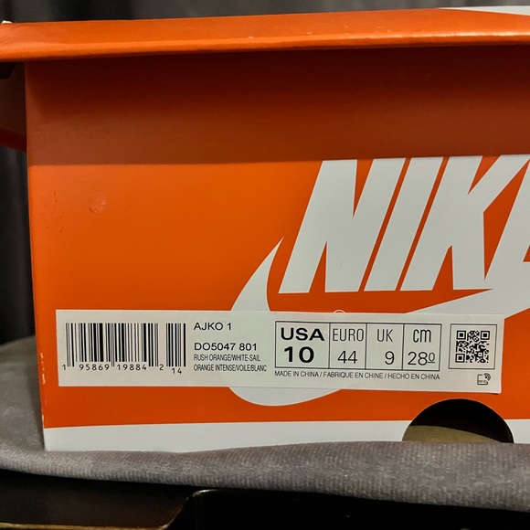 🔥🔥nike jordan 1 KO syracuse rush orange high tops size 10M - Picture 7 of 7